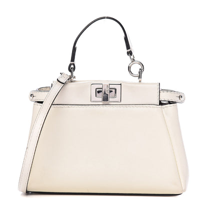 Fendi Shiny Nappa Micro Peekaboo Iconic Satchel White 1 of 11