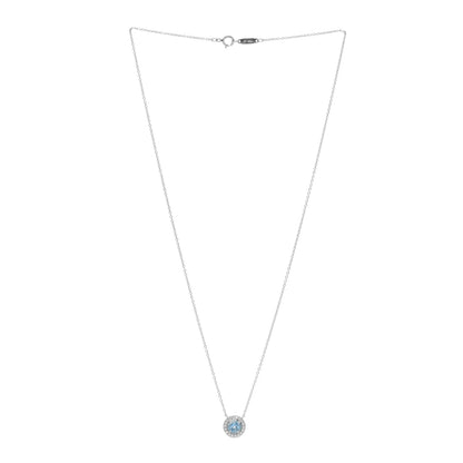 Tiffany Platinum Diamond Aquamarine Soleste Pendant Necklace 3 of 5