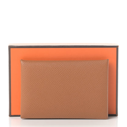 Hermes Epsom Calvi Card Case Gold 7 of 7