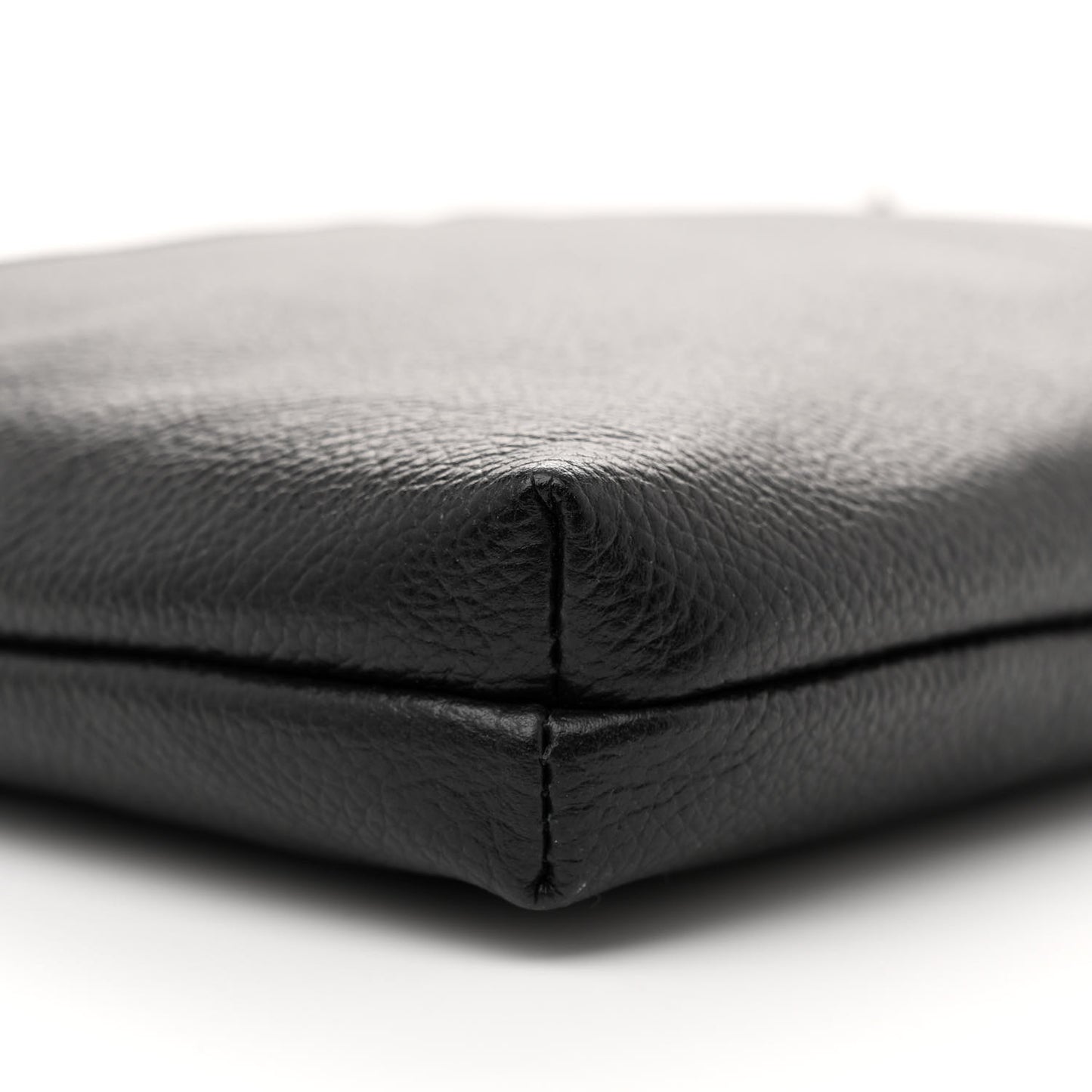 Grained Calfskin Explorer Crossbody Flat Pouch Black