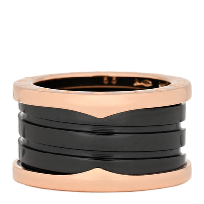 Bulgari 18K Rose Gold Black Ceramic B.Zero1 Four-Band Ring 53 6.25 2 of 6