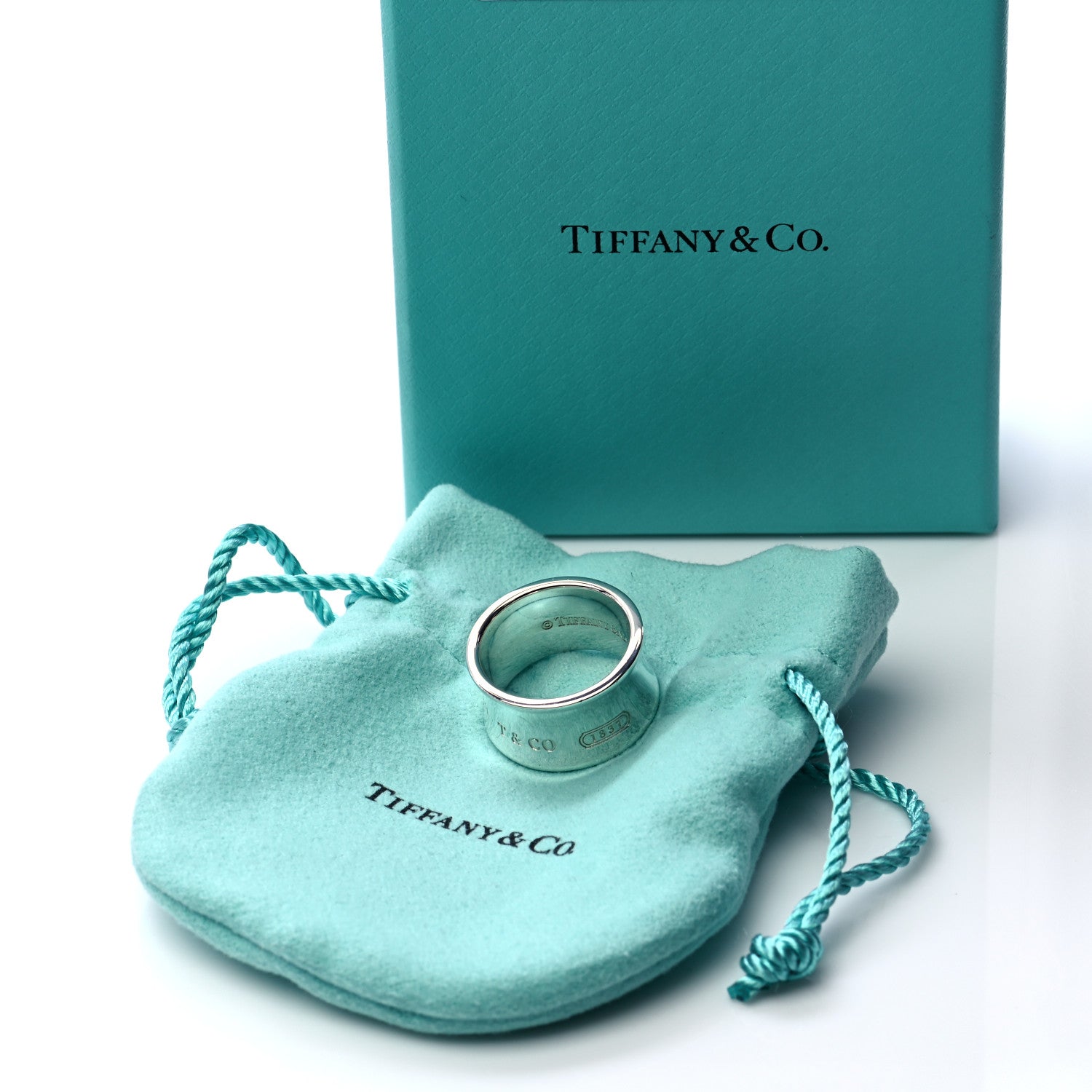 Tiffany Sterling Silver Wide 1837 Ring 56 7.5 6 of 6