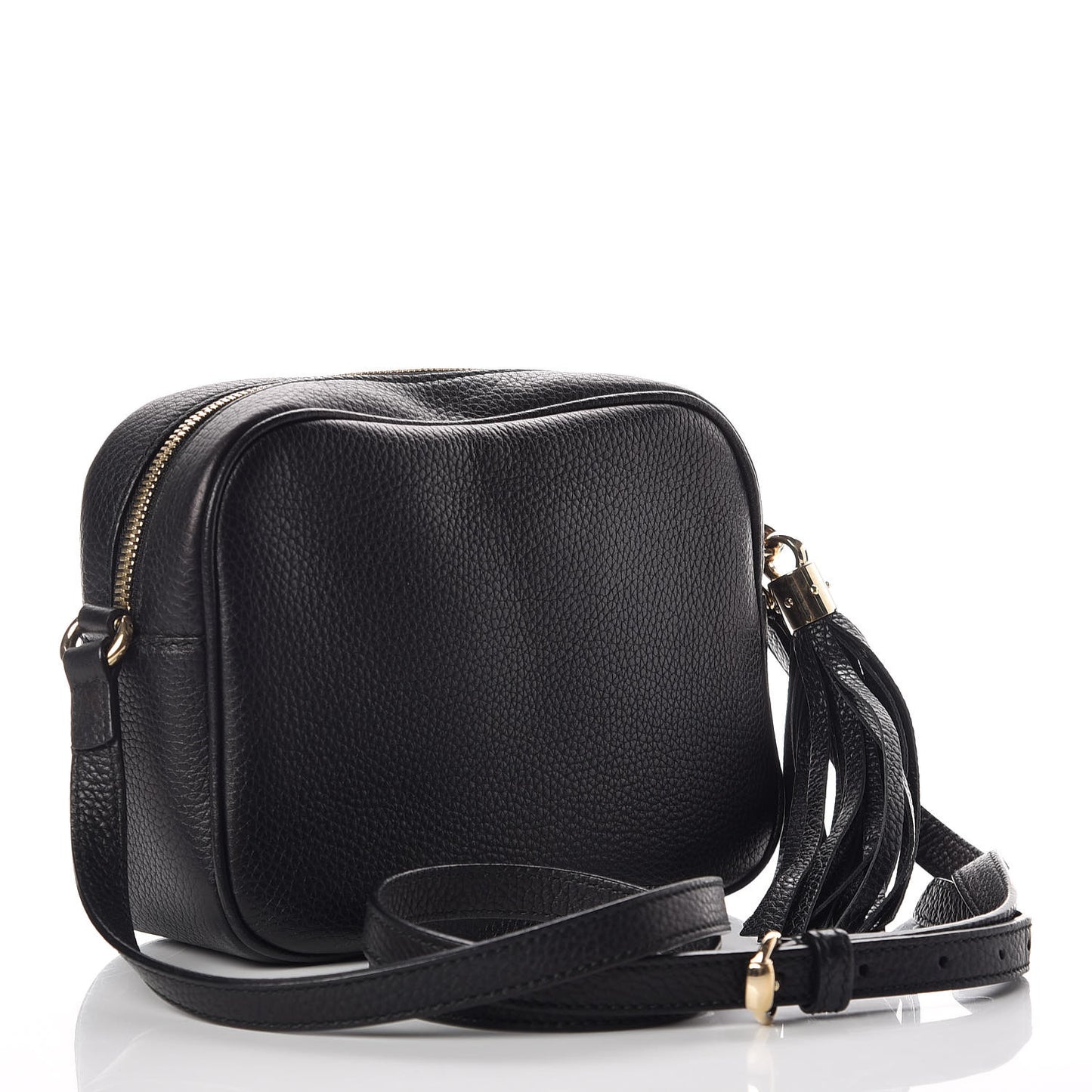 Pebbled Calfskin Small Soho Disco Bag Black
