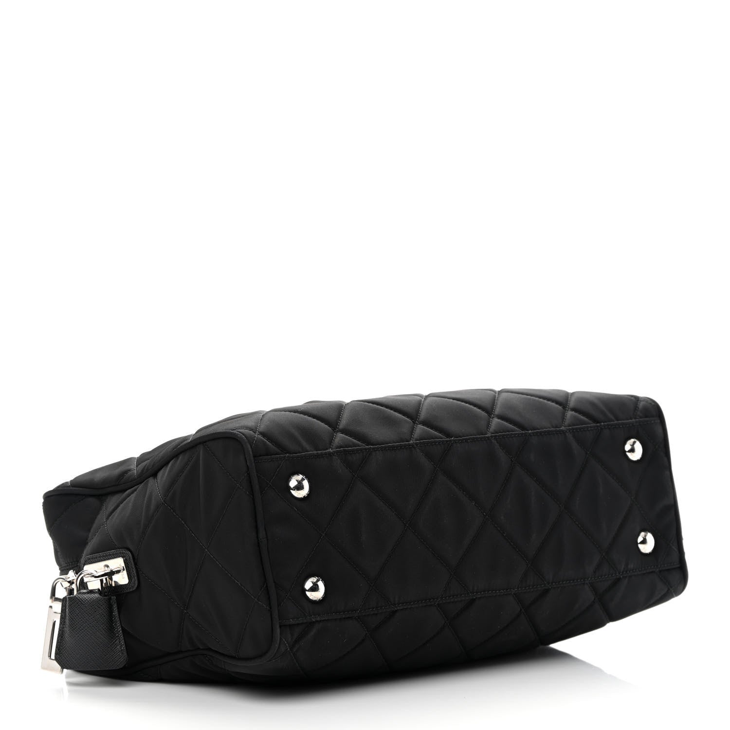Prada Nylon Tessuto Impuntu Quilted Shoulder Bag Black 4 of 11