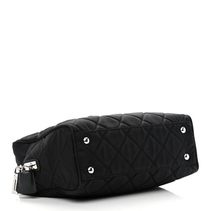 Prada Nylon Tessuto Impuntu Quilted Shoulder Bag Black 4 of 11