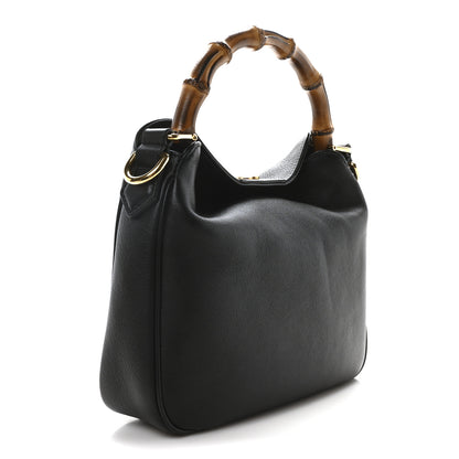 Gucci Softy Wonka Textured Dollar Calfskin Small Diana Bamboo Shoulder Bag Black 3 of 10