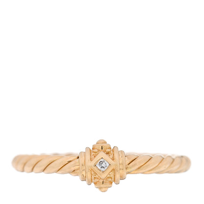 David Yurman 18K Yellow Gold Diamond Renaissance Station Ring 52 6 1 of 4