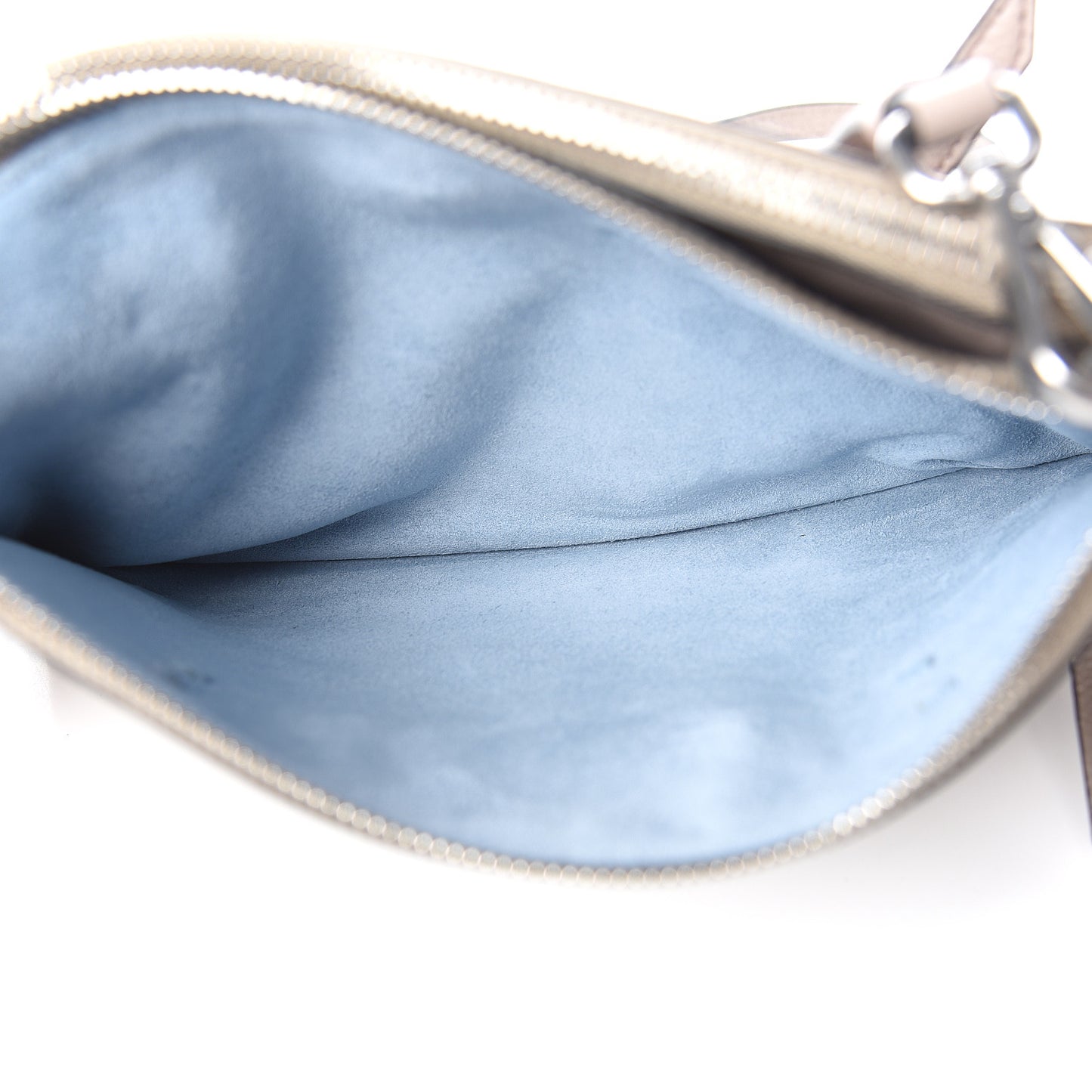 Glace Calf Etiquette Double Zip Crossbody Bag Pomice Astrale