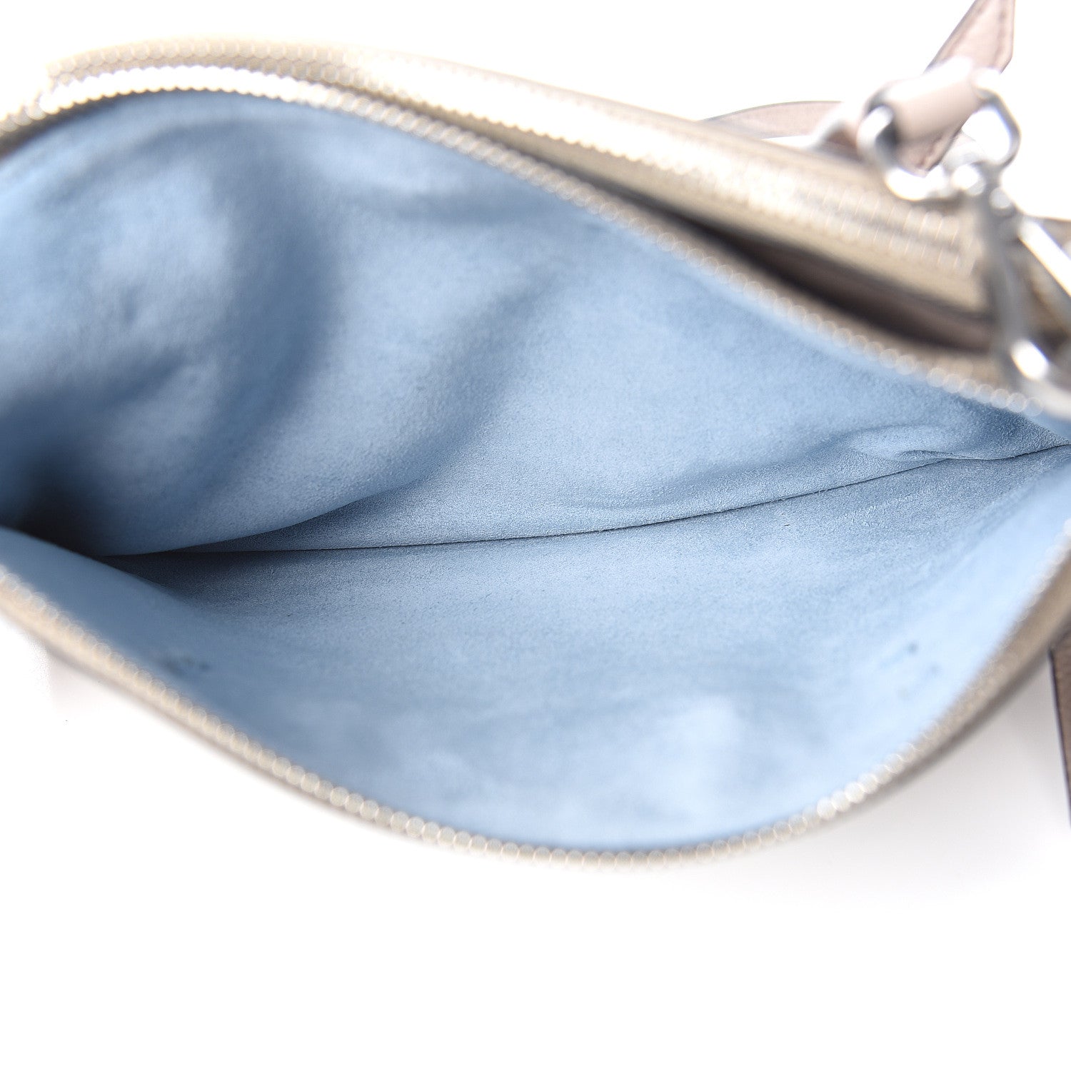 Prada Glace Calf Etiquette Double Zip Crossbody Bag Pomice Astrale 7 of 10