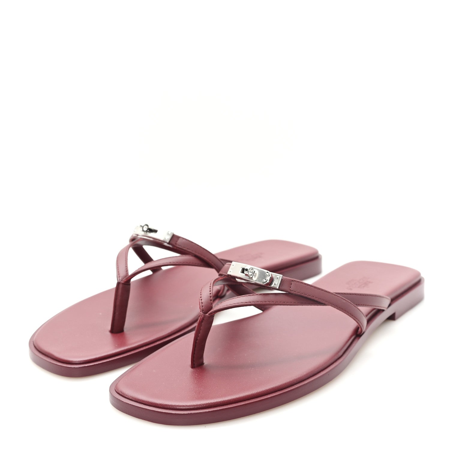 Hermes Calfskin Miss Sandals 39 Rouge H 4 of 9