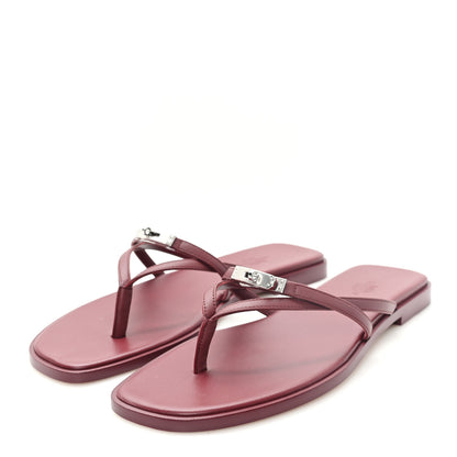 Hermes Calfskin Miss Sandals 39 Rouge H 4 of 9