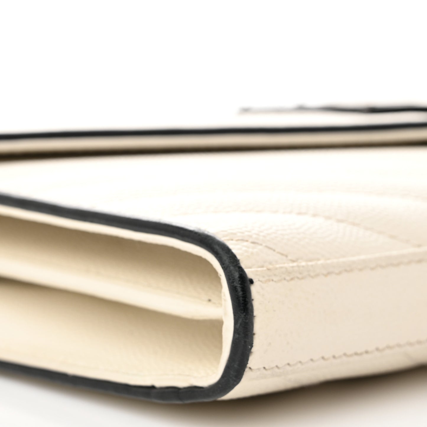 Grain De Poudre Matelasse Monogram Chain Wallet White Black