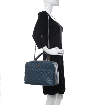 Chanel Lambskin Quilted Large Trendy CC Bowling Bag Blue 2 of 16
