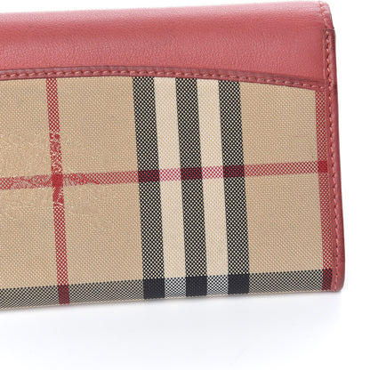 Burberry Calfskin Horseferry Check Porter Continental Wallet Coral Pink 10 of 10