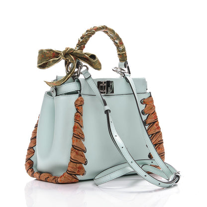 Fendi Nappa Ribbon Lace Up Mini Peekaboo Iconic Satchel Fairy Green 3 of 12