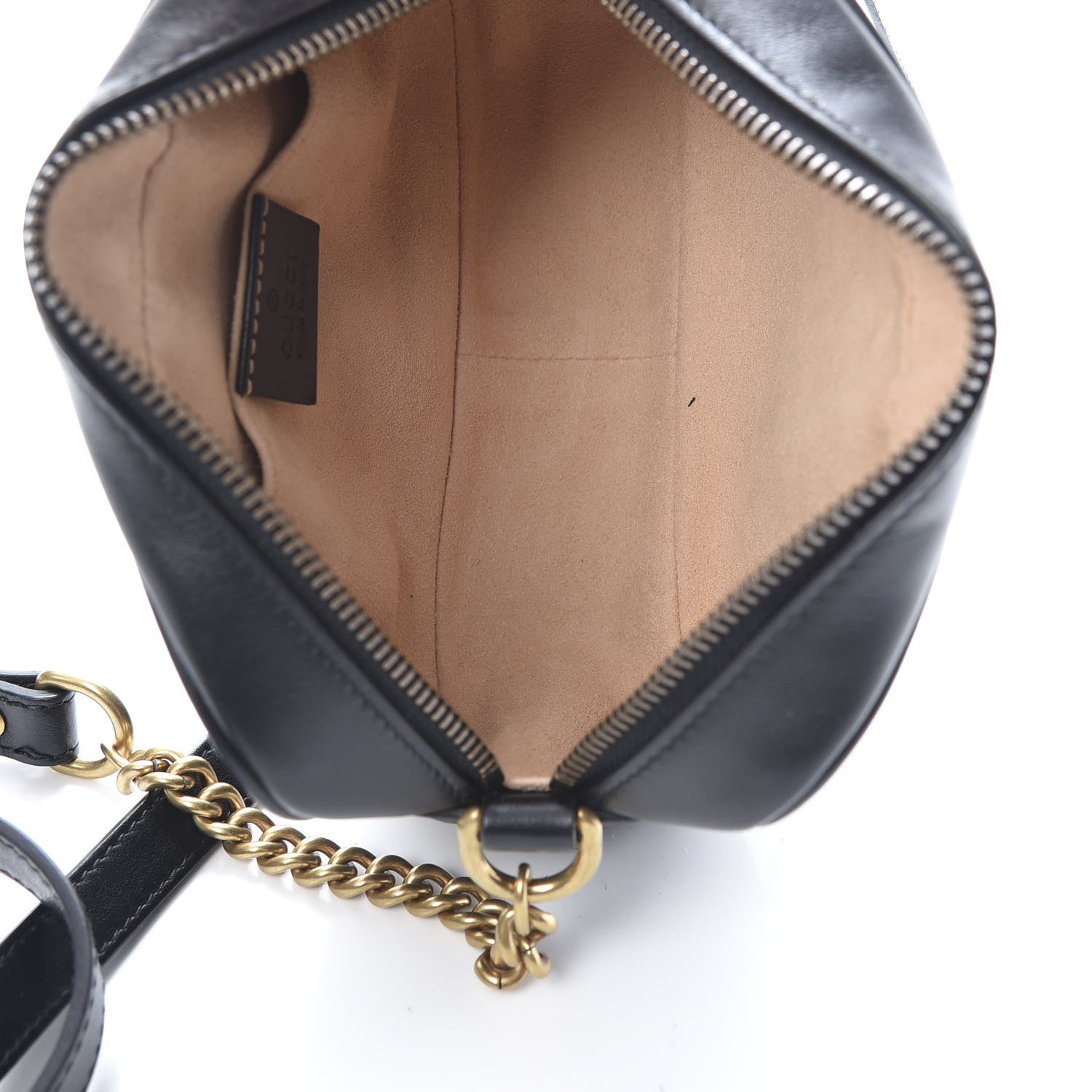 Gucci Calfskin Matelasse Mini GG Marmont Chain Shoulder Bag Black 5 of 11