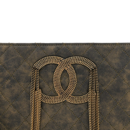 Chanel Calfskin Quilted Chain CC Chain Clutch Argent Fonce 9 of 11