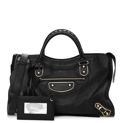Balenciaga Chevre Gold Metallic Edge Hardware City Black 1 of 18
