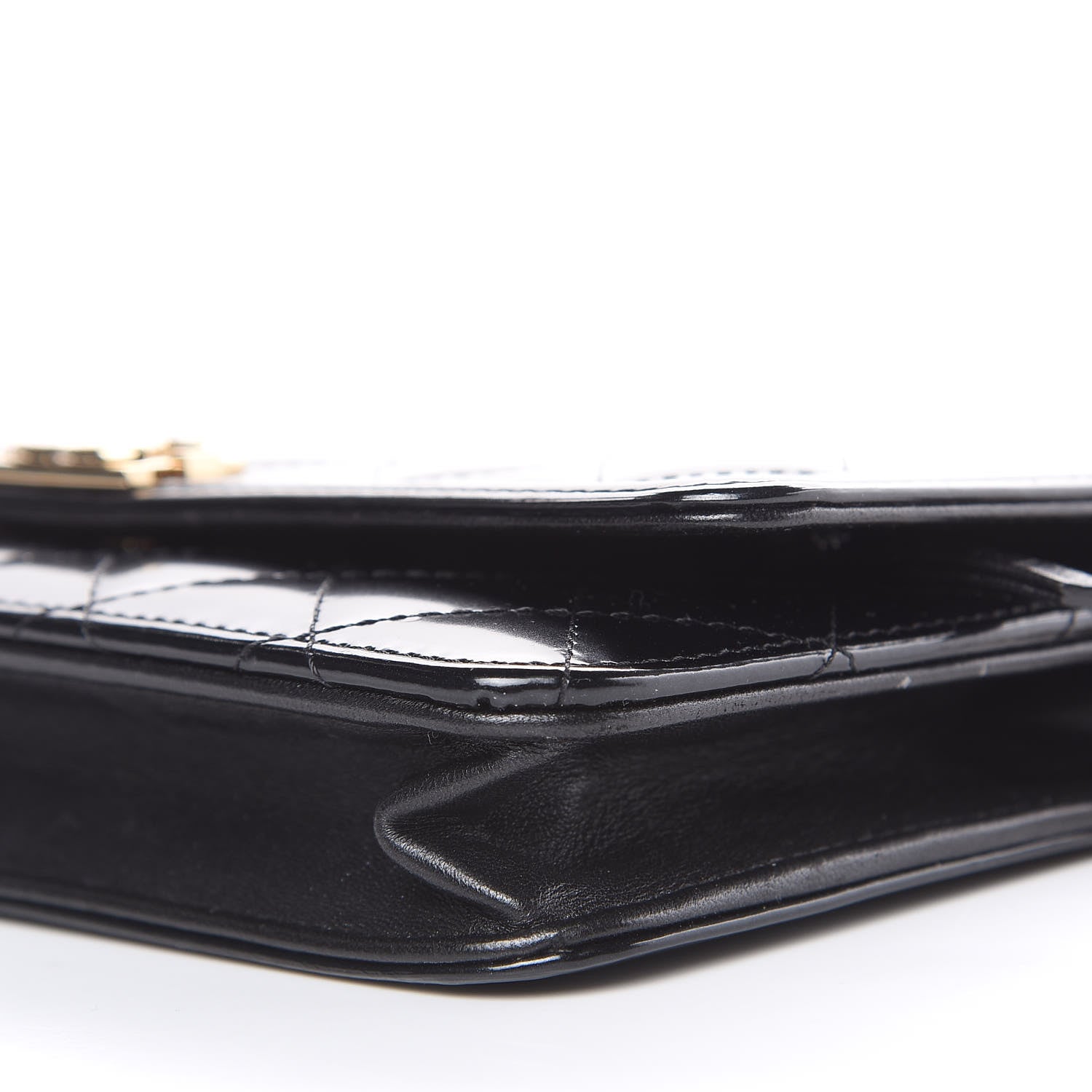 Chanel Glazed Calfskin Quilted Boy Wallet On Chain WOC Black 7 of 19