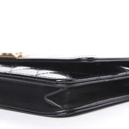 Chanel Glazed Calfskin Quilted Boy Wallet On Chain WOC Black 7 of 19