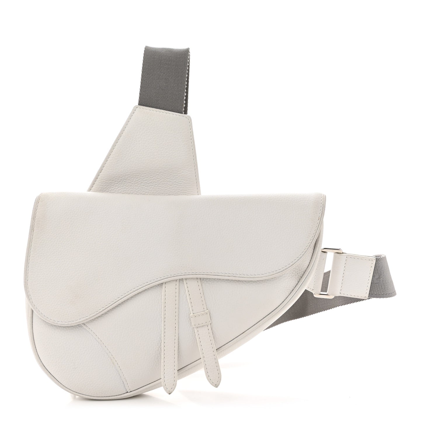 Grained Calfskin Mens Saddle Bag Latte
