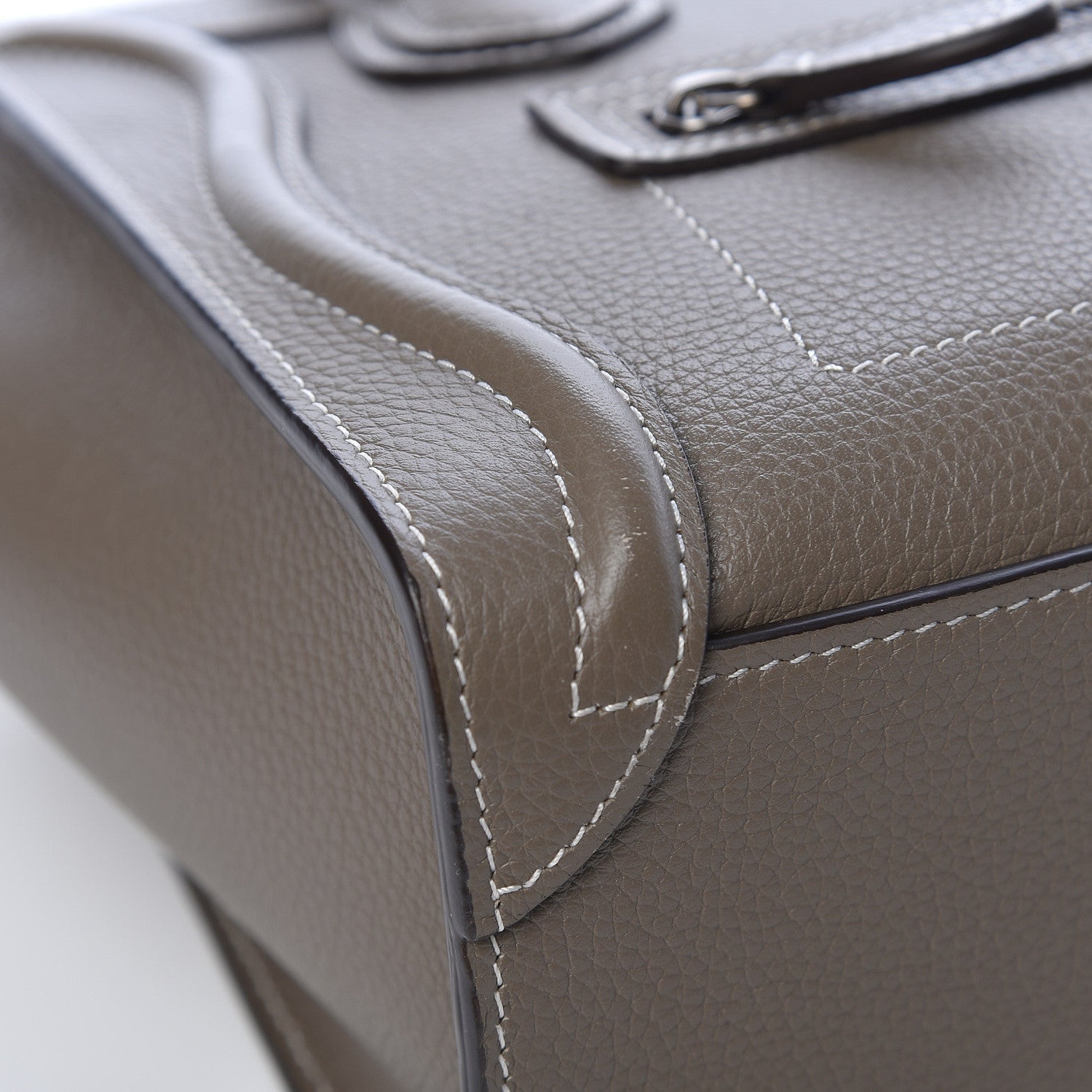 Celine Drummed Calfskin Nano Luggage Souris 11 of 11