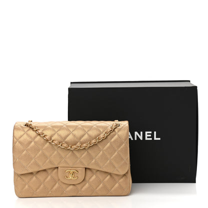 Chanel Pearly Caviar Quilted Jumbo Double Flap Gold 10 of 10