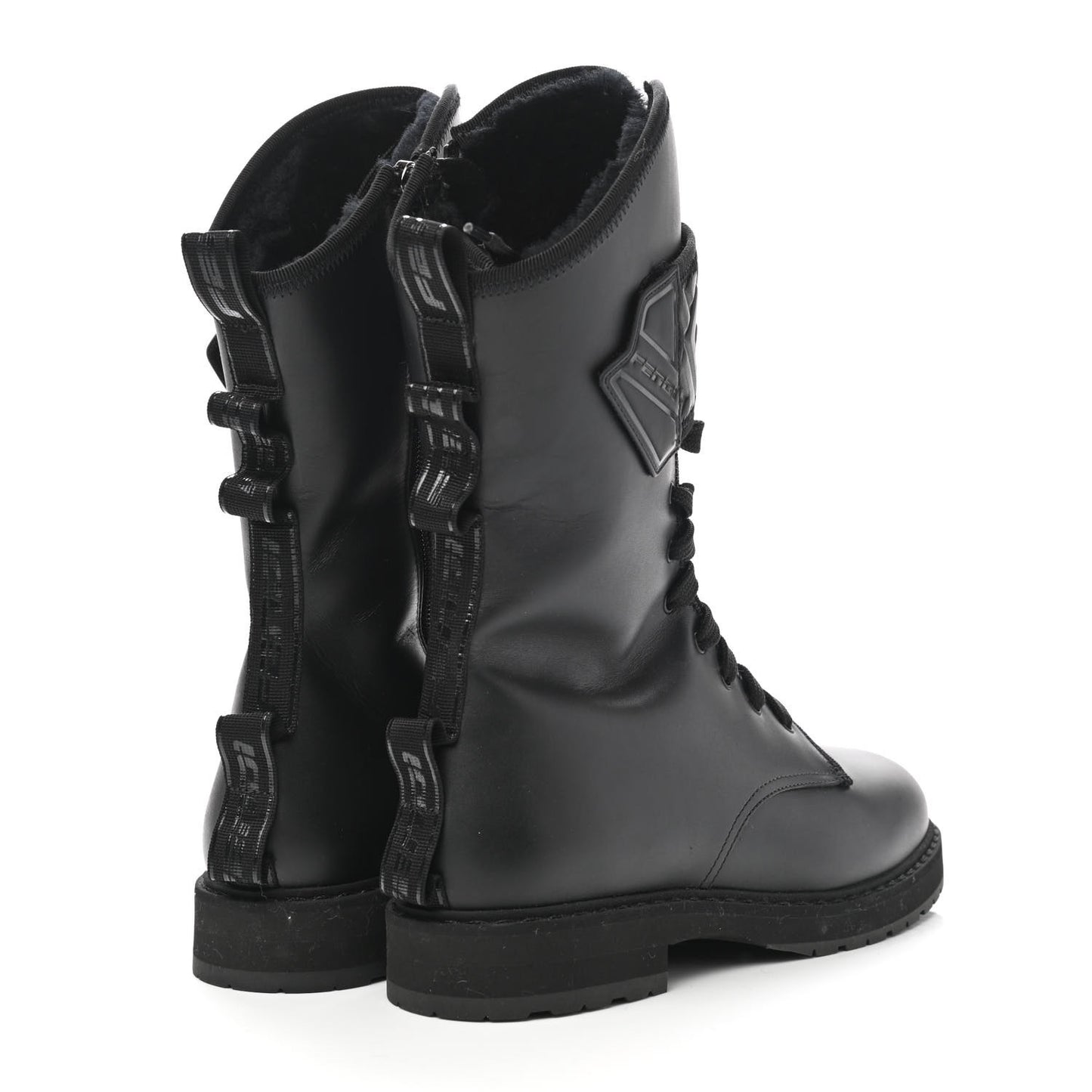 Nappa FF Embossed Womens Boots 38 Black