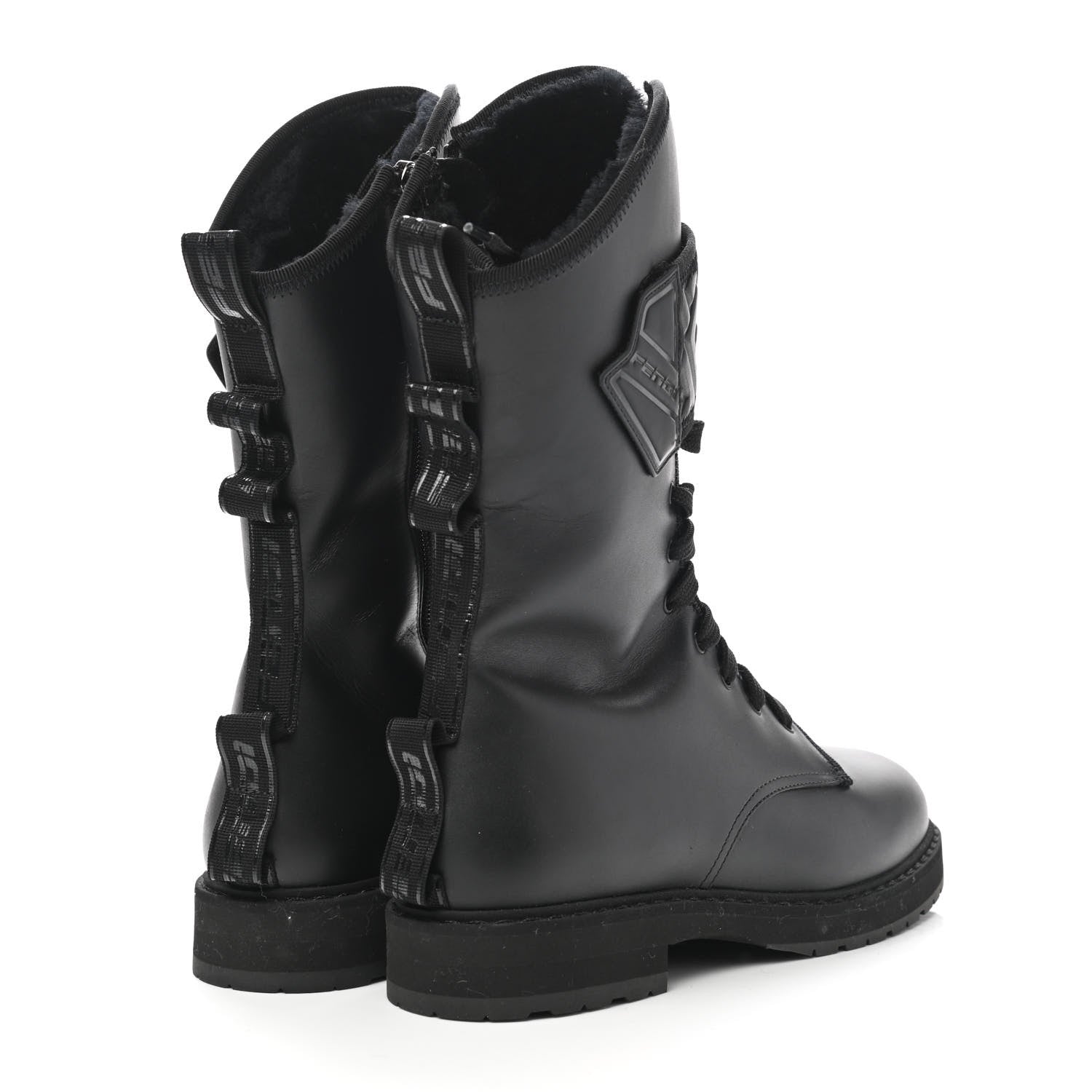 Fendi Nappa FF Embossed Womens Boots 38 Black 4 of 6