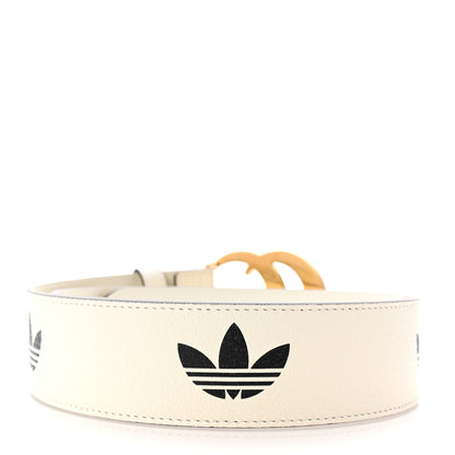 Gucci X ADIDAS Textured Dollar Calfskin Double G 40mm Belt 85 34 White Black 2 of 5