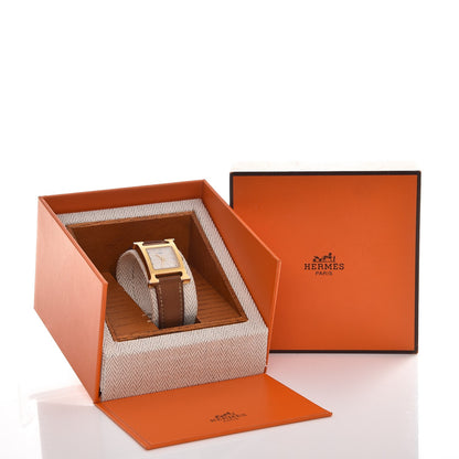 Hermes Stainless Steel Epsom 21mm Heure H Hour Quartz Watch Gold 7 of 11