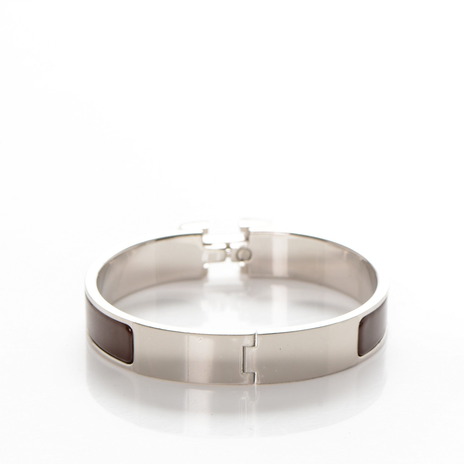 Hermes Enamel Narrow Clic Clac H Bracelet GM Cacao 3 of 4