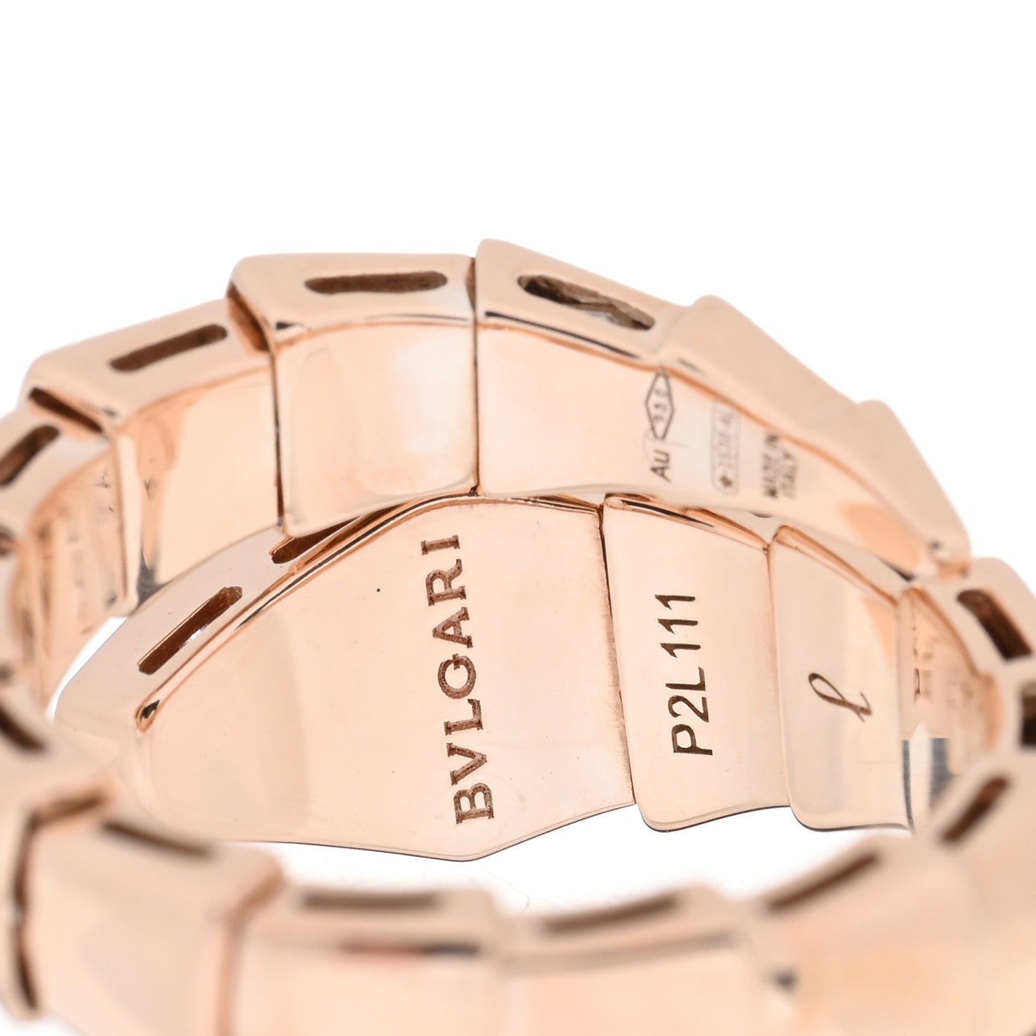 Bulgari 18K Rose Gold Diamond Serpenti Viper Ring L 4 of 4