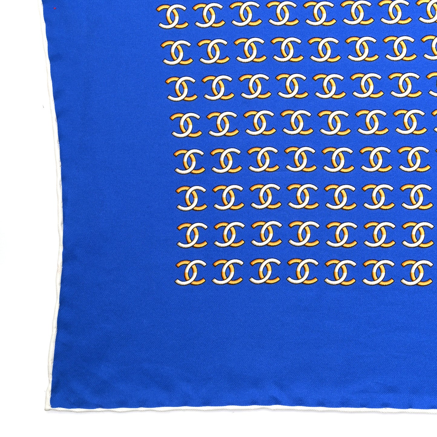 Silk Logo Square Scarf Blue