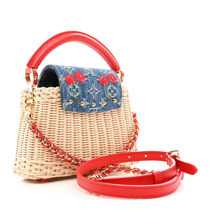 Louis Vuitton LV X TM Rattan Denim Calfskin Cerises Capucines Mini 3 of 9