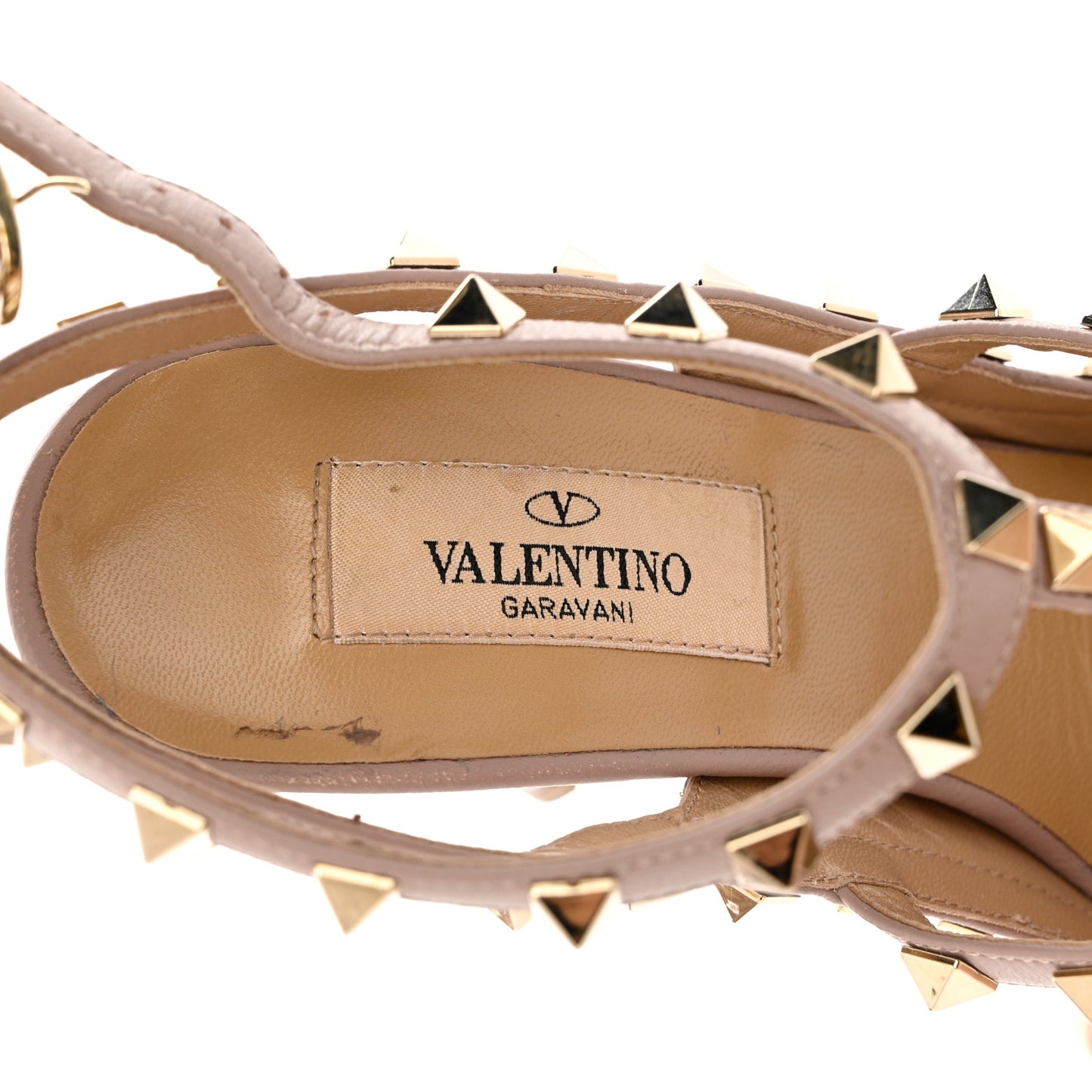 Patent Nappa Rockstud Ankle Strap 100mm Pumps 36.5 Poudre