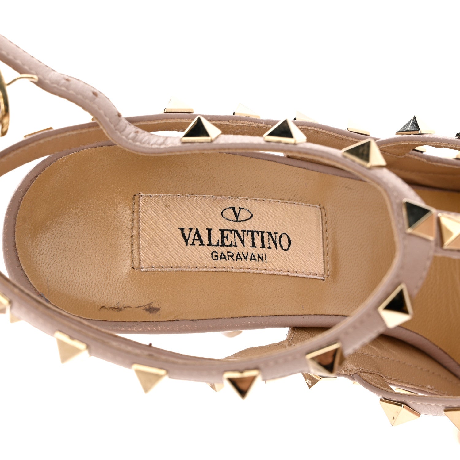 Valentino Garavani Patent Nappa Rockstud Ankle Strap 100mm Pumps 36.5 Poudre 7 of 9