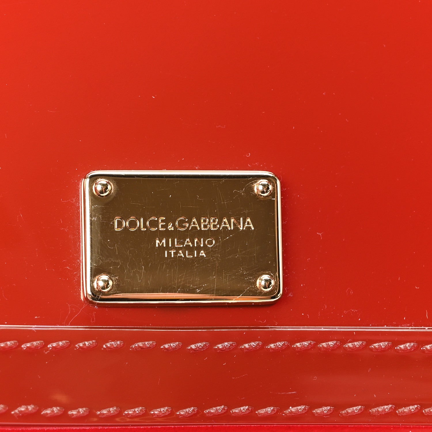 Dolce & Gabbana PVC Miss Sicily Satchel Red 6 of 9