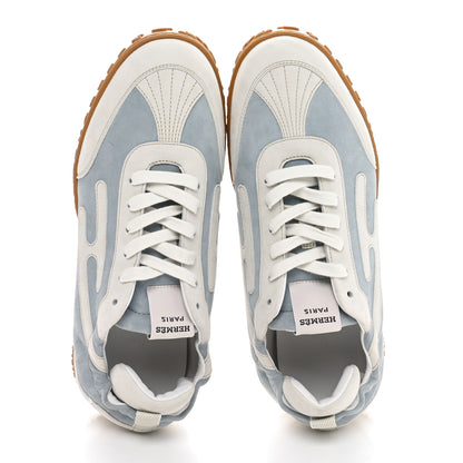 Hermes Suede Goatskin Jet Sneakers 39.5 Gris Nuage White 2 of 8