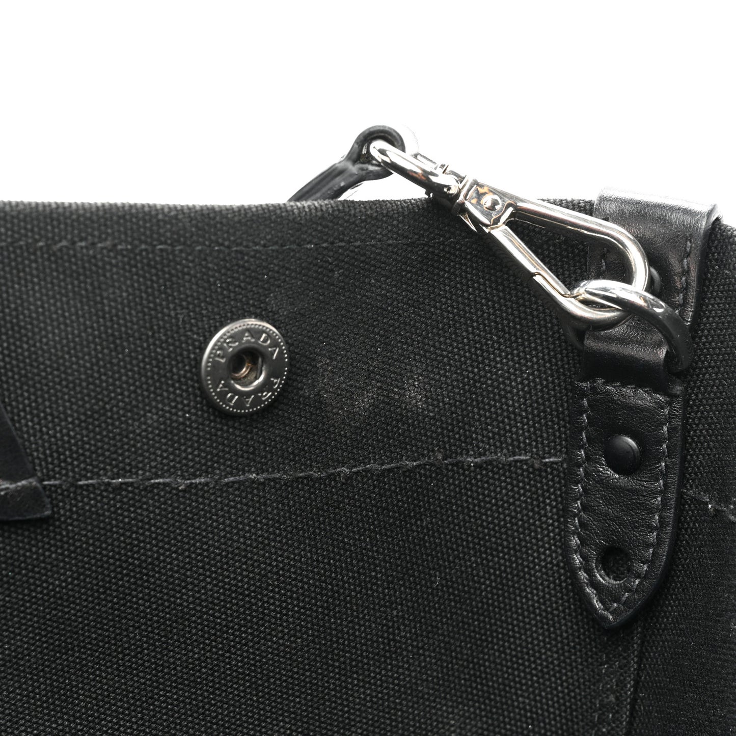Denim Calfskin Logo Shopping Tote Blue