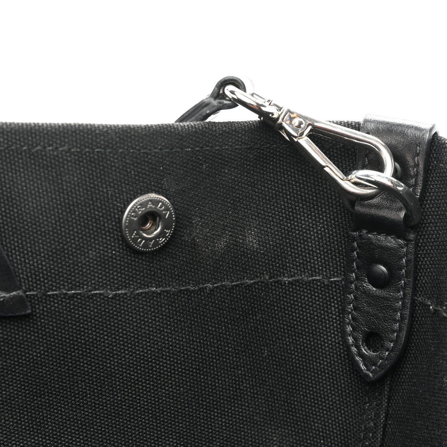 Prada Denim Calfskin Logo Shopping Tote Blue 11 of 17