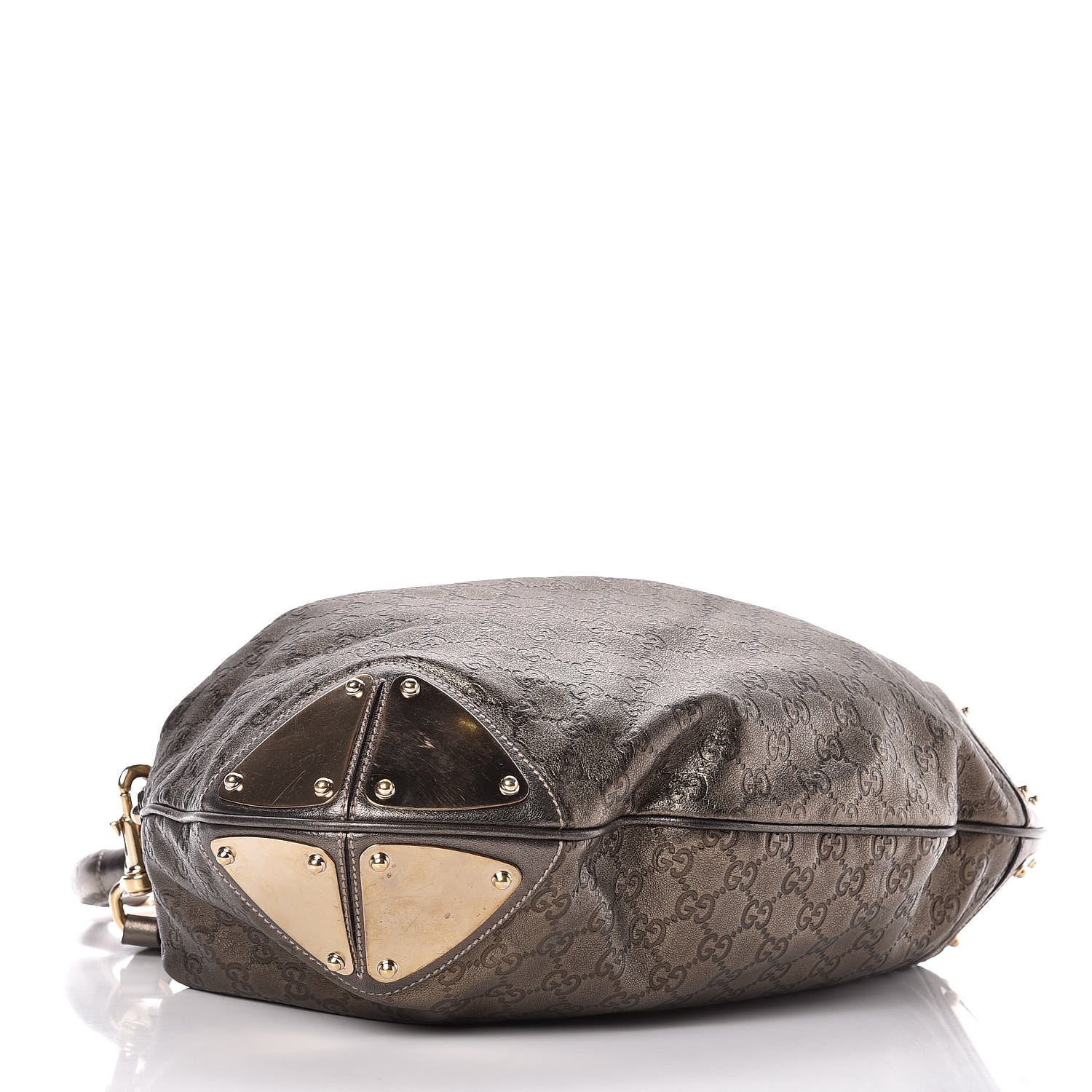 Gucci Metallic Guccissima Large Indy Top Handle Hobo Pewter 4 of 25