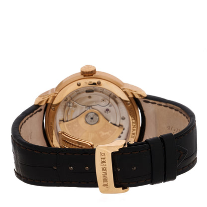 Audemars Piguet 18K Rose Gold Alligator 47mm Millenary 4101 Automatic Watch Silver 15350OR.OO.D093CR.01 3 of 5