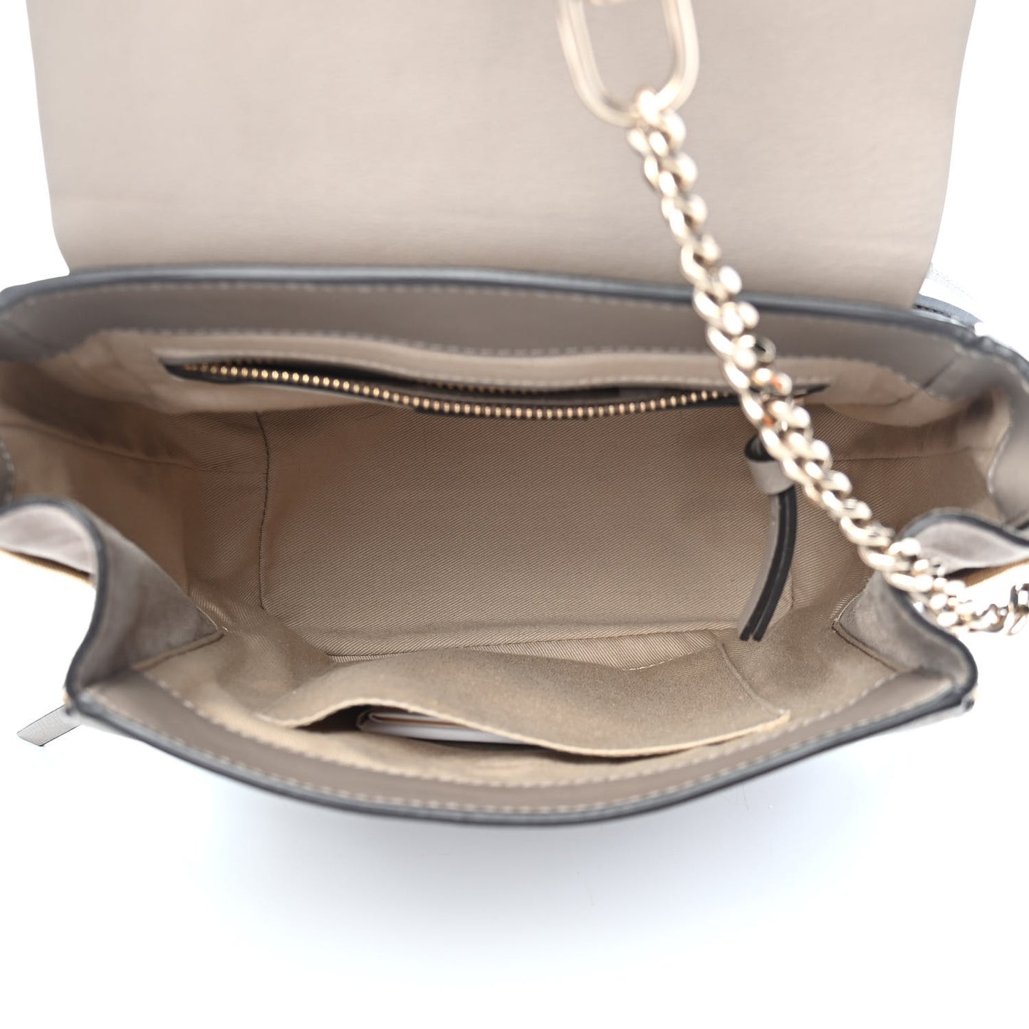 Suede Calfskin Small Faye Backpack Motty Grey