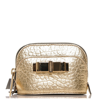 Burberry Metallic Heritage Grain Extra Mini Bow Harrogate Coin Purse Light Gold 1 of 6