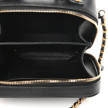 Chanel Caviar Quilted Small CC Filigree Vanity Case Black 5 of 9