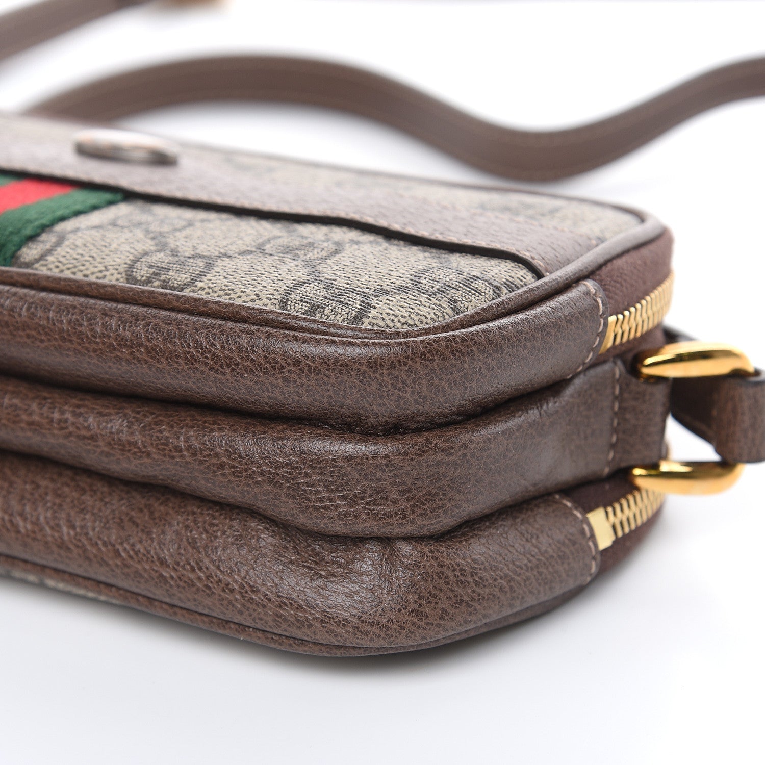 Gucci GG Supreme Monogram Web Mini Ophidia GG Bag Brown 8 of 10