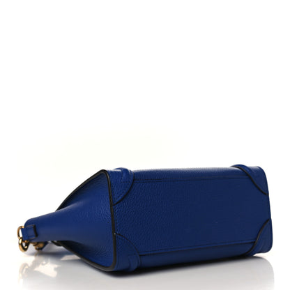 Celine Drummed Calfskin Nano Luggage Indigo 4 of 9