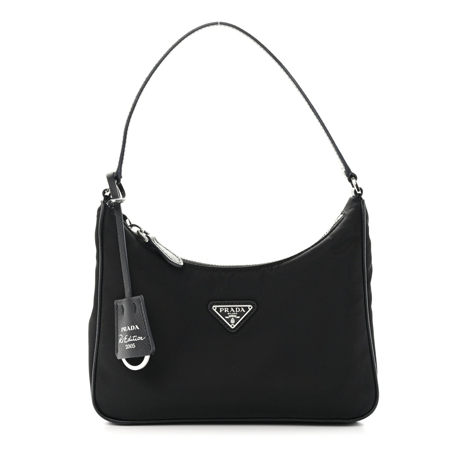 Tessuto Nylon Saffiano Mini Re-Edition 2005 Bag Black