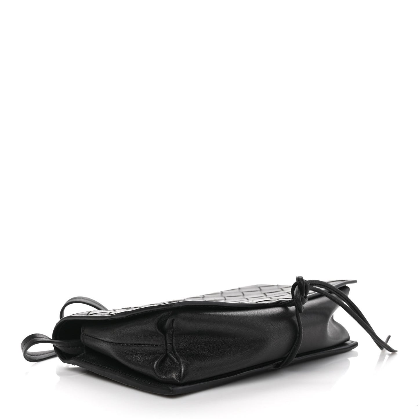 Nappa Intrecciato Knot Flap Crossbody Black